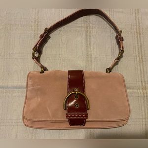 EUC Light Pink Coach Suede/Leather SoHo Shoulder Bag